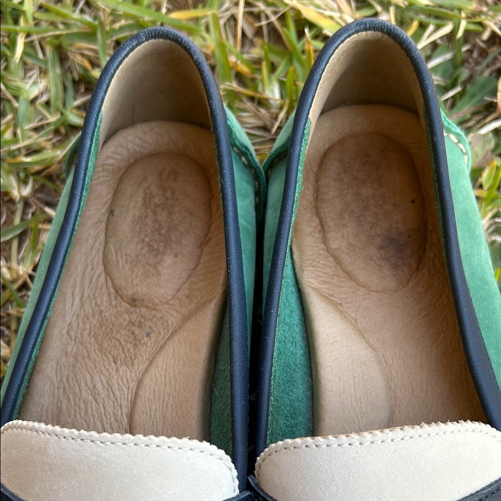 Sperry Penny loafers green white and navy size 9 1/2 - Picture 4 of 7